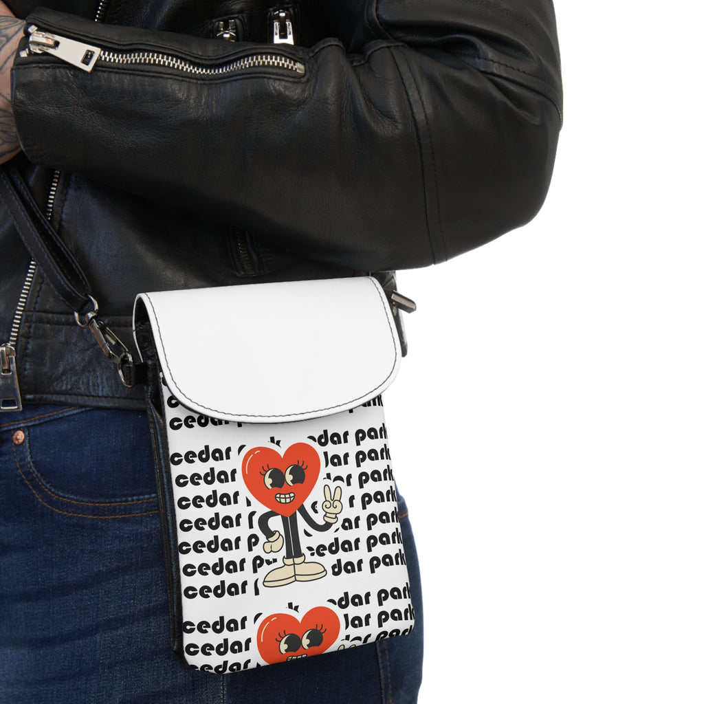 Cellphone Wallet | Cedar Park Heart Character Crossbody Phone Pouch