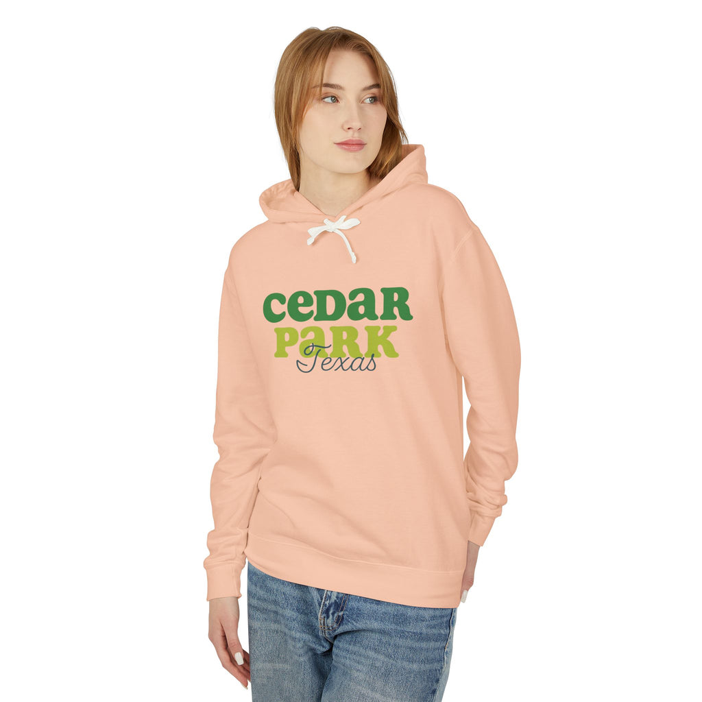 Cedar Park Lightweight Unisex Hoodie, Cozy Sweatshirt, Texas Gift, Casual Wear, Outdoor Activity, Travel Essential
