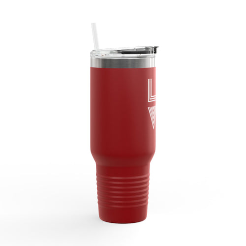 40oz Insulated Travel Mug with Handle — LOVE Cedar Park Design, Spill‑Resistant Tumbler for Commuting & Outdoors