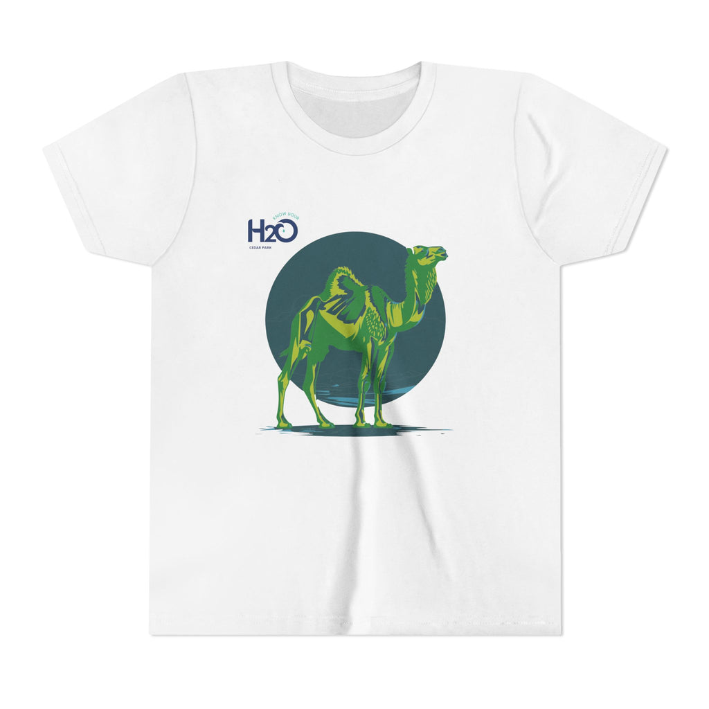 Know Your H2O Water Conservation Camel Mascot Youth Tee