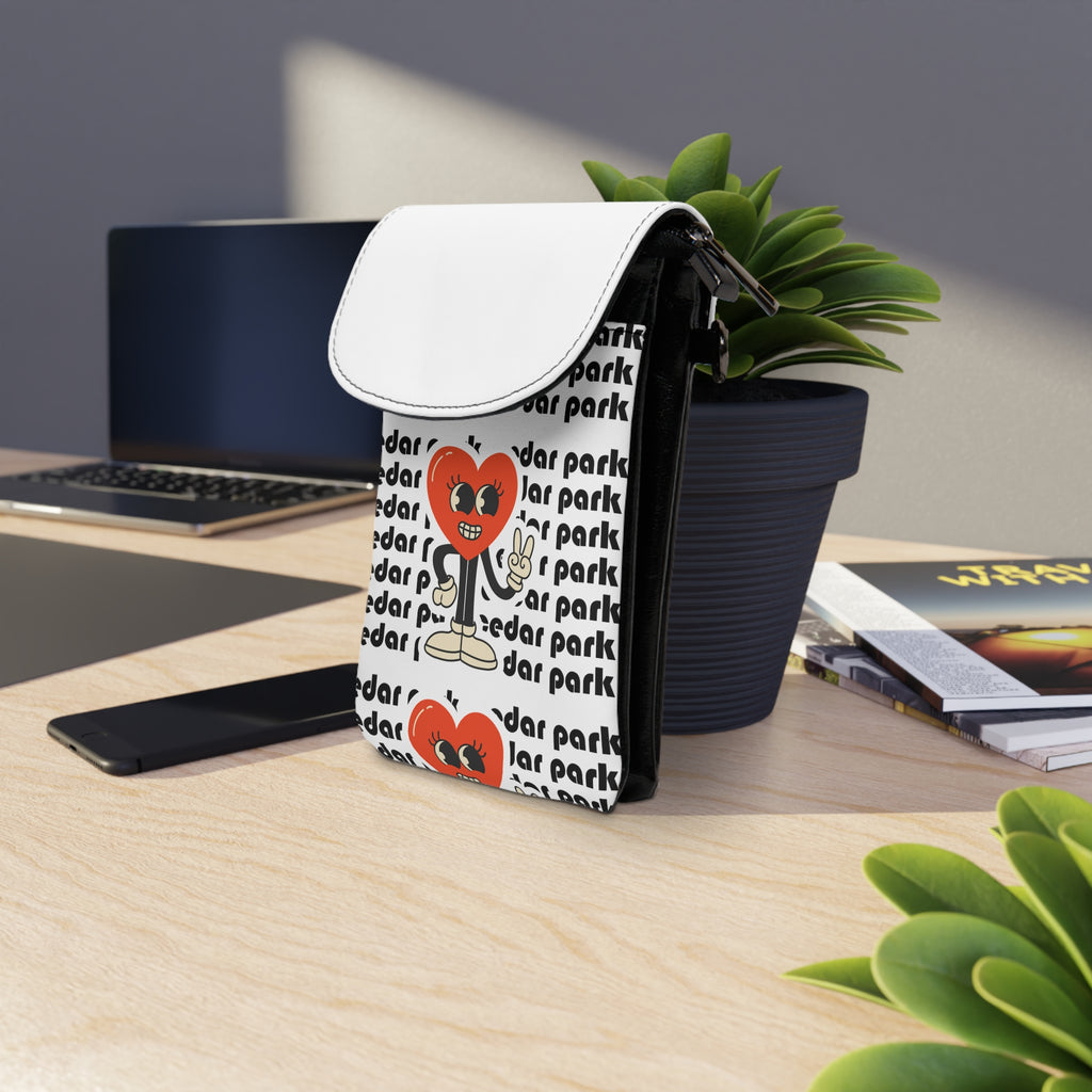 Cellphone Wallet | Cedar Park Heart Character Crossbody Phone Pouch