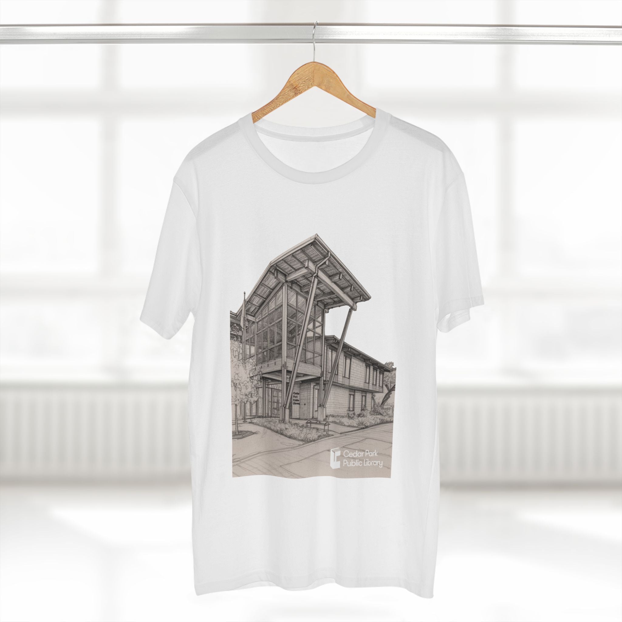 Cedar Park Library Architectural Sketch T-Shirt
