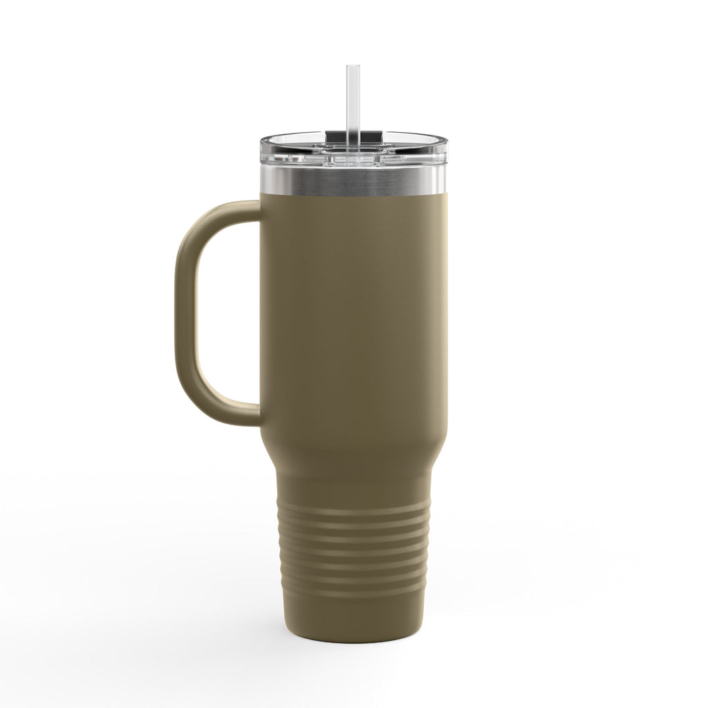 40oz Insulated Travel Mug with Handle — LOVE Cedar Park Design, Spill‑Resistant Tumbler for Commuting & Outdoors