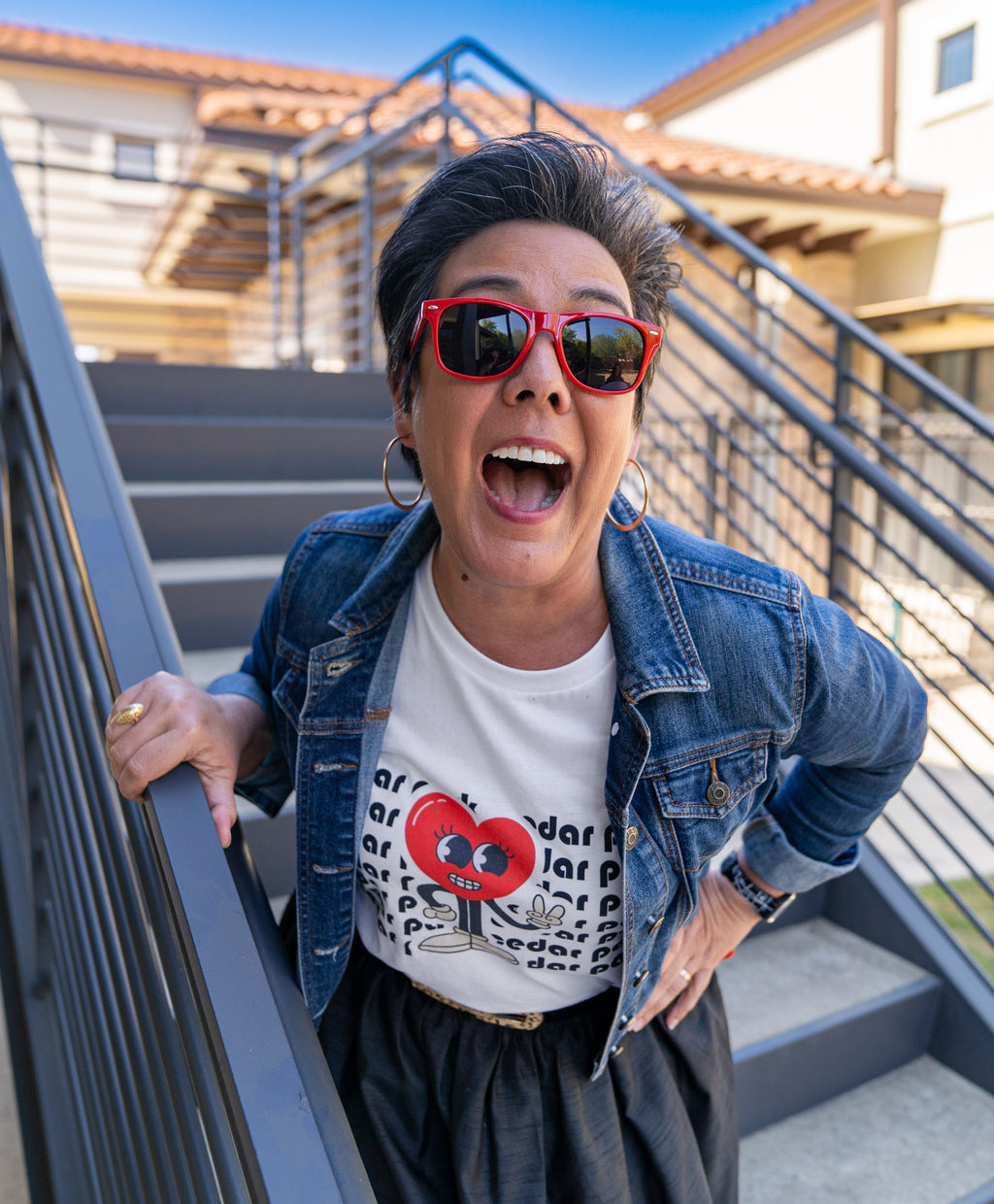 Cedar Park Heart Character Tee — Retro Cute Love Graphic T-Shirt