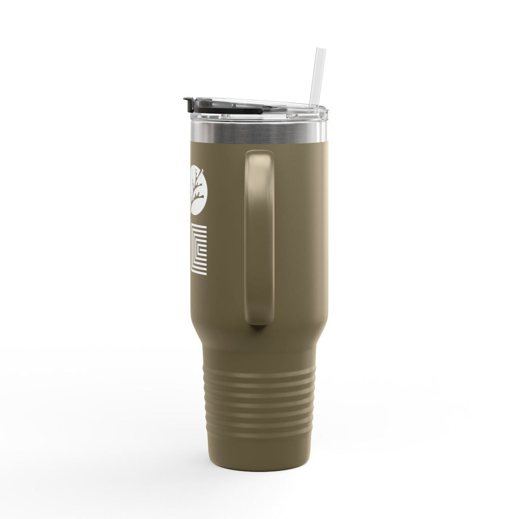40oz Insulated Travel Mug with Handle — LOVE Cedar Park Design, Spill‑Resistant Tumbler for Commuting & Outdoors