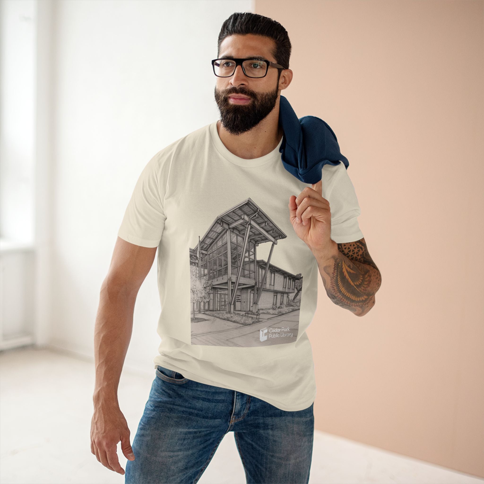 Cedar Park Library Architectural Sketch T-Shirt