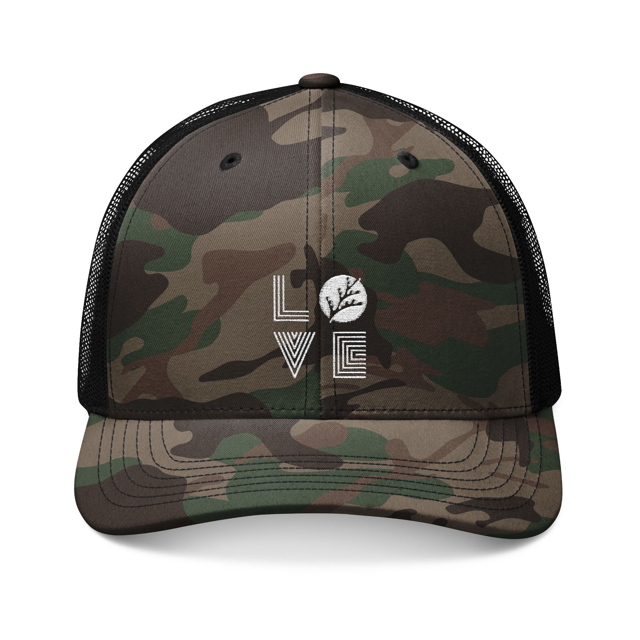 Cedar Park Camo Trucker Hat | Embroidered Love Mesh Cap – Cedar