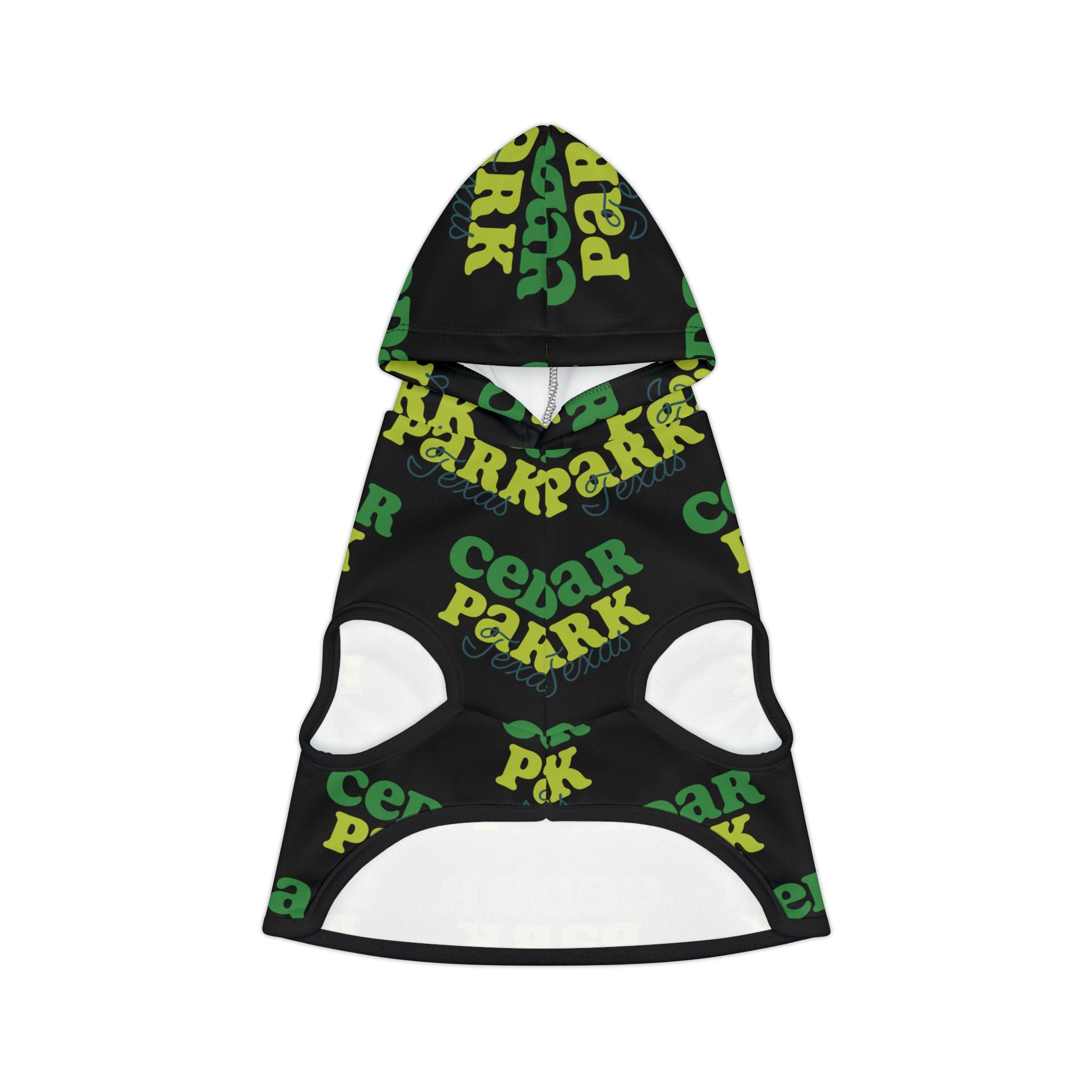 Cedar Park Pet Hoodie | Green Retro Logo Dog Hoodie