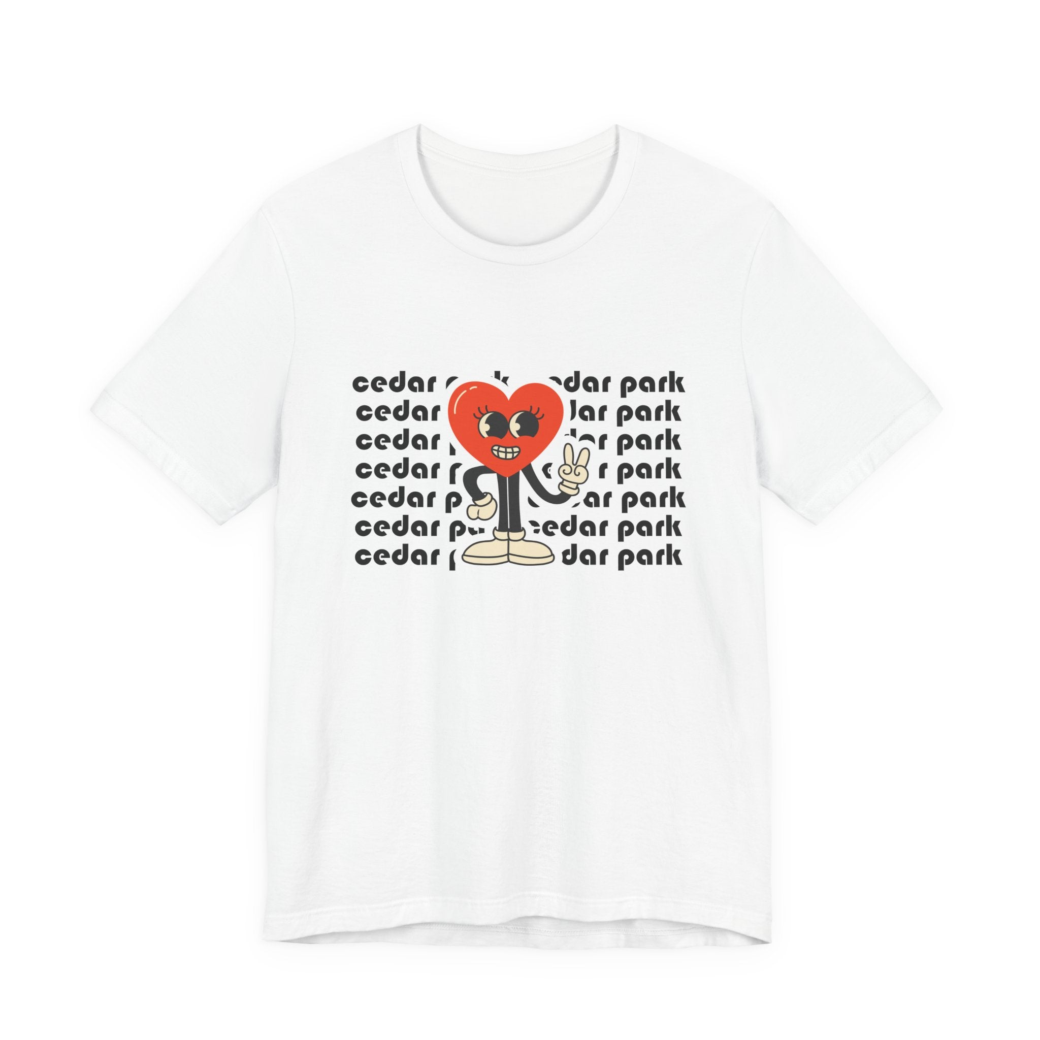 Cedar Park Heart Character Tee — Retro Cute Love Graphic T-Shirt