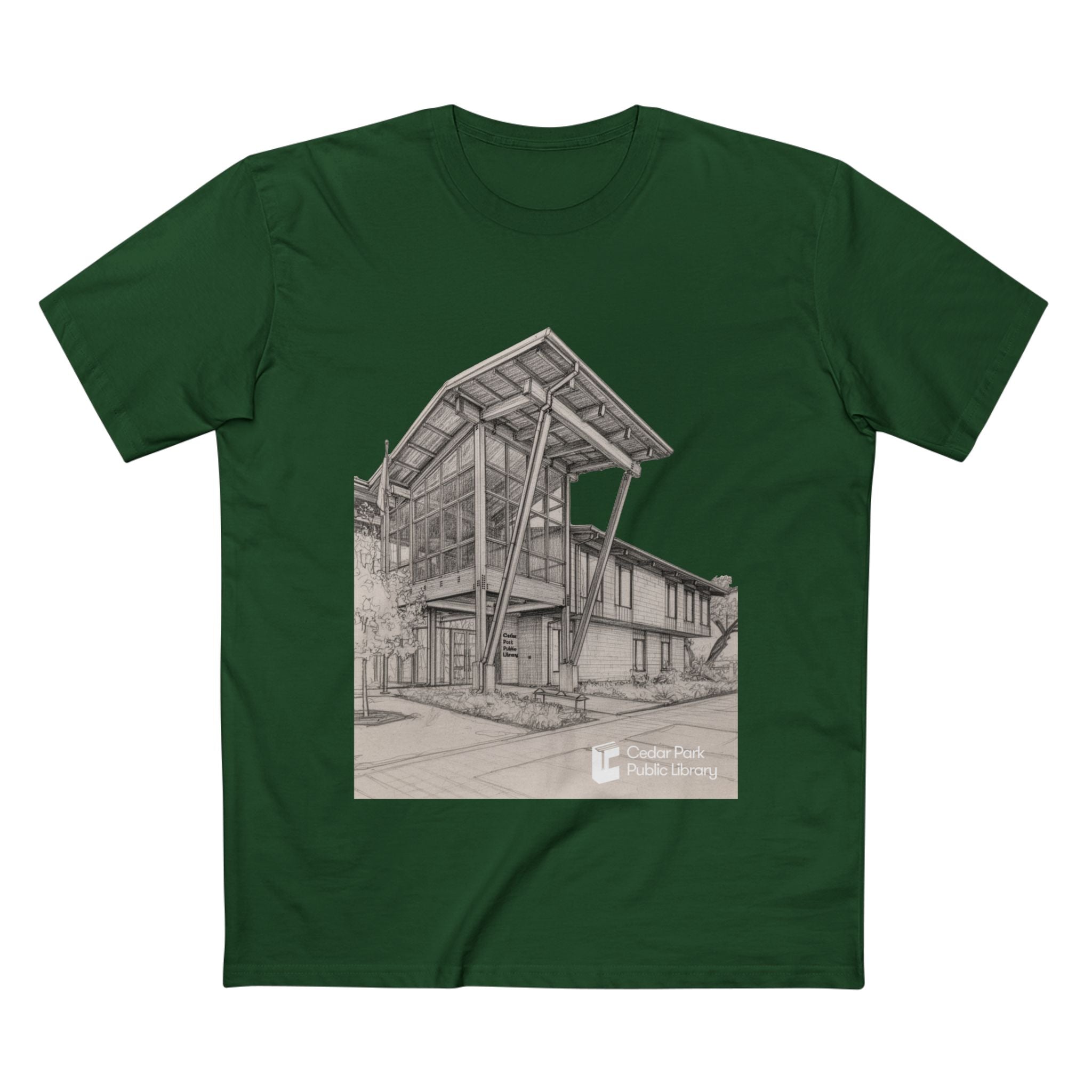 Cedar Park Library Architectural Sketch T-Shirt
