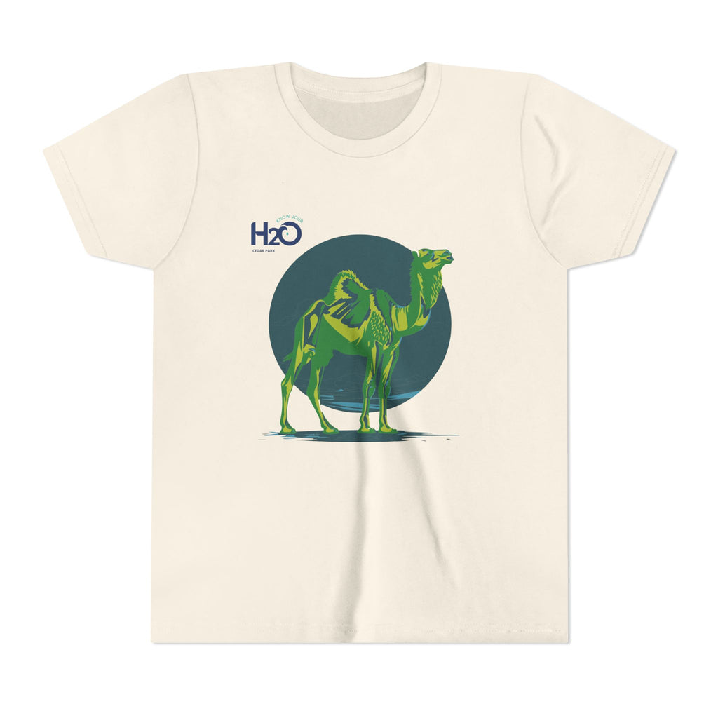 Know Your H2O Water Conservation Camel Mascot Youth Tee