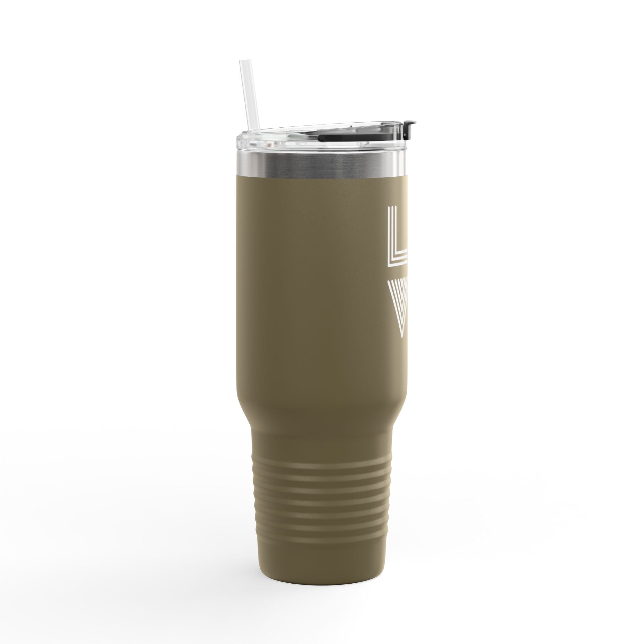 40oz Insulated Travel Mug with Handle — LOVE Cedar Park Design, Spill‑Resistant Tumbler for Commuting & Outdoors
