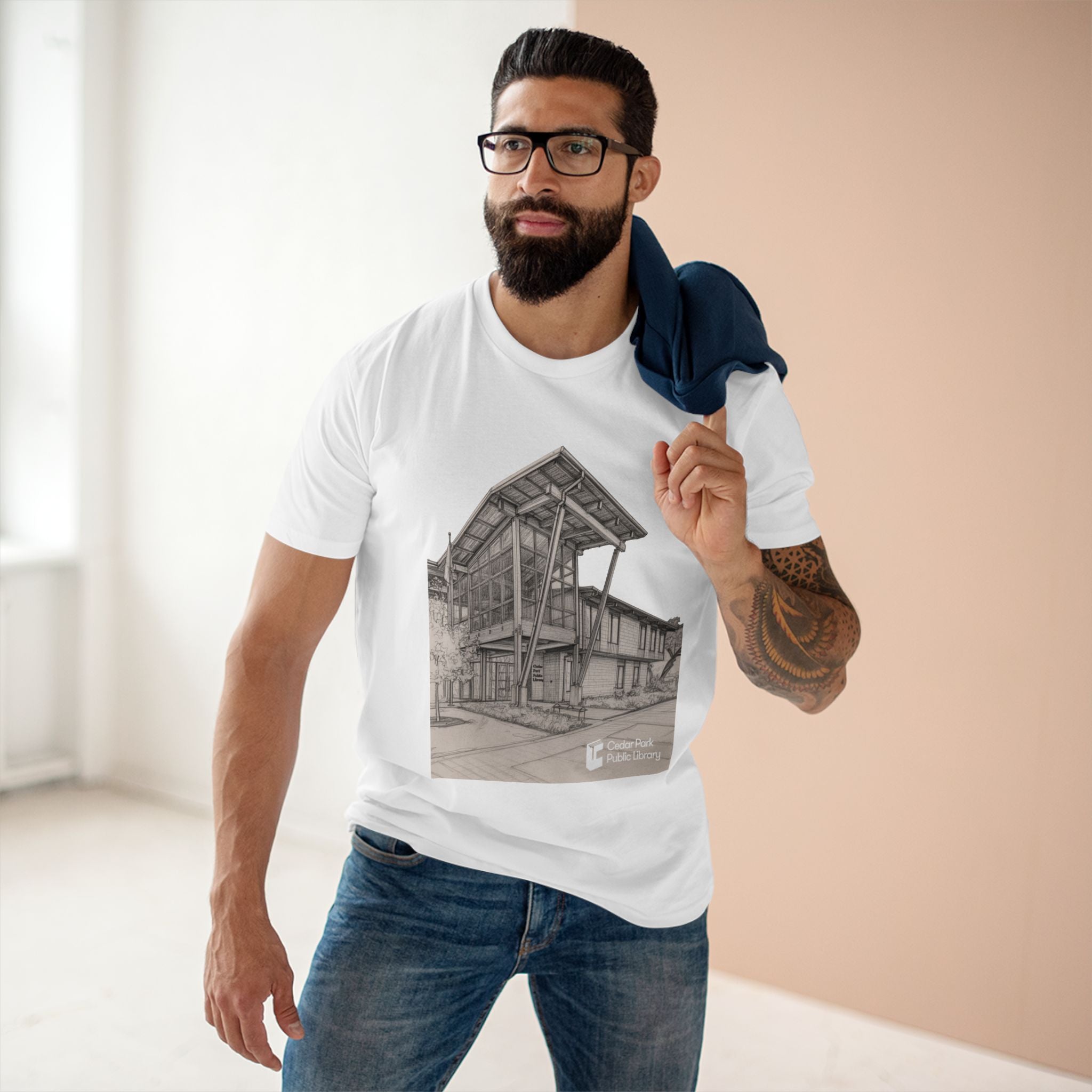 Cedar Park Library Architectural Sketch T-Shirt